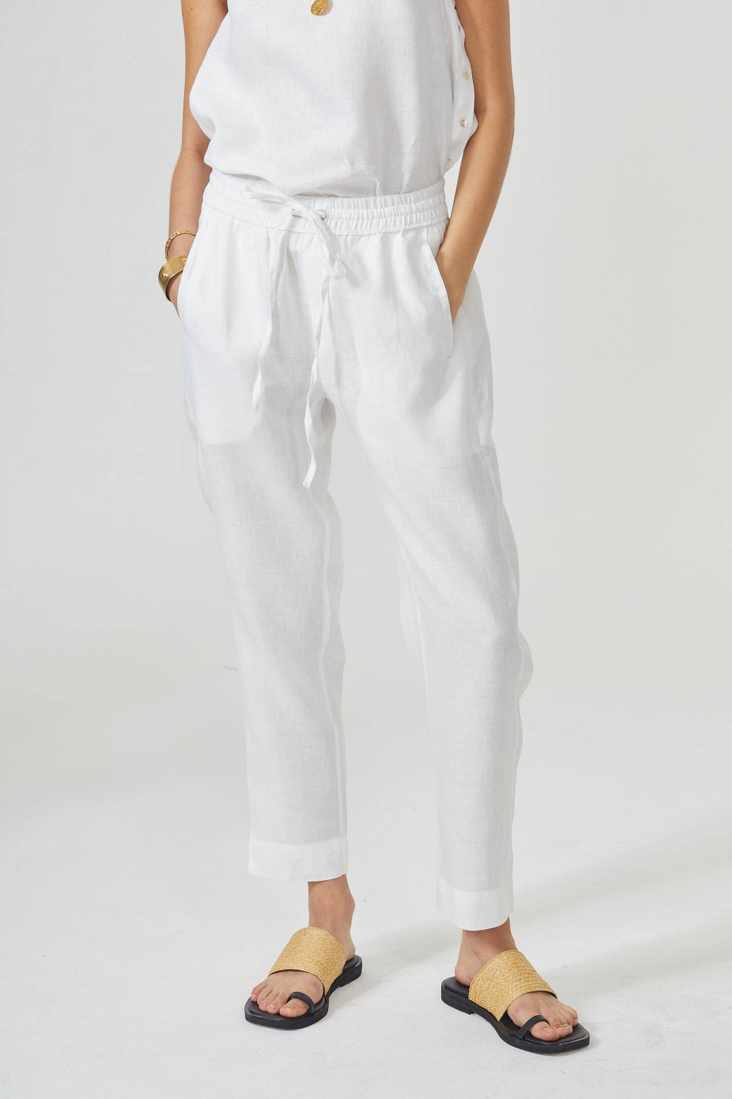 Lotus Linen Pants - Off-White