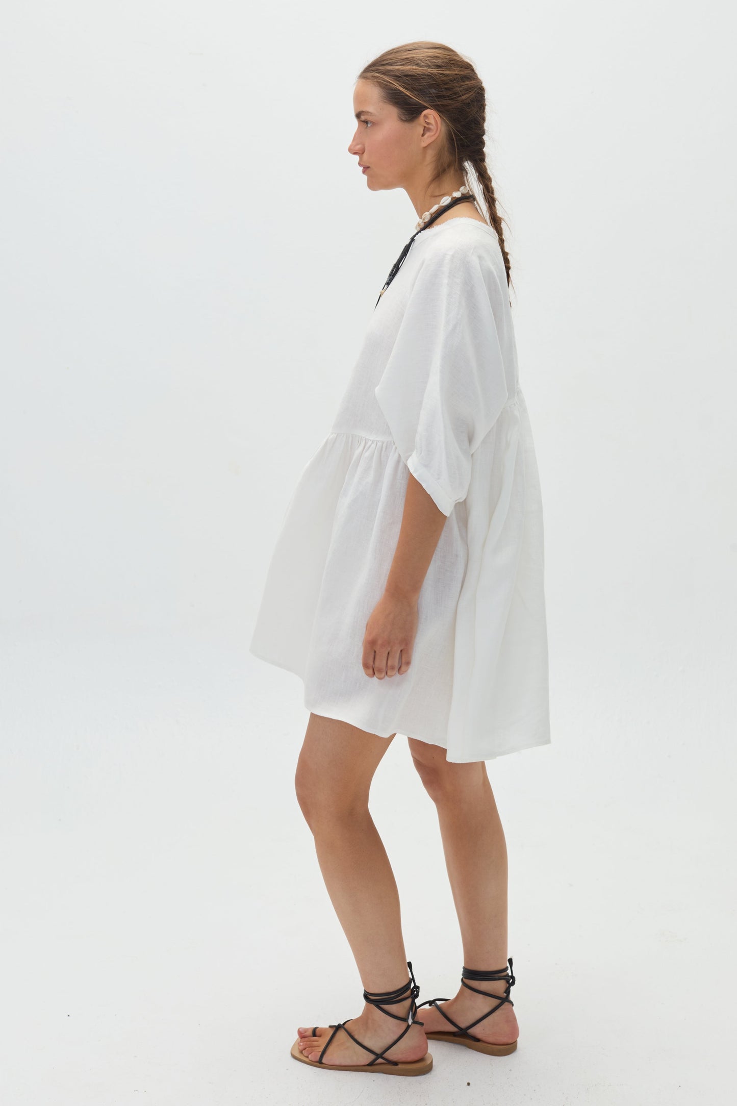 Alcala Linen Dress - White