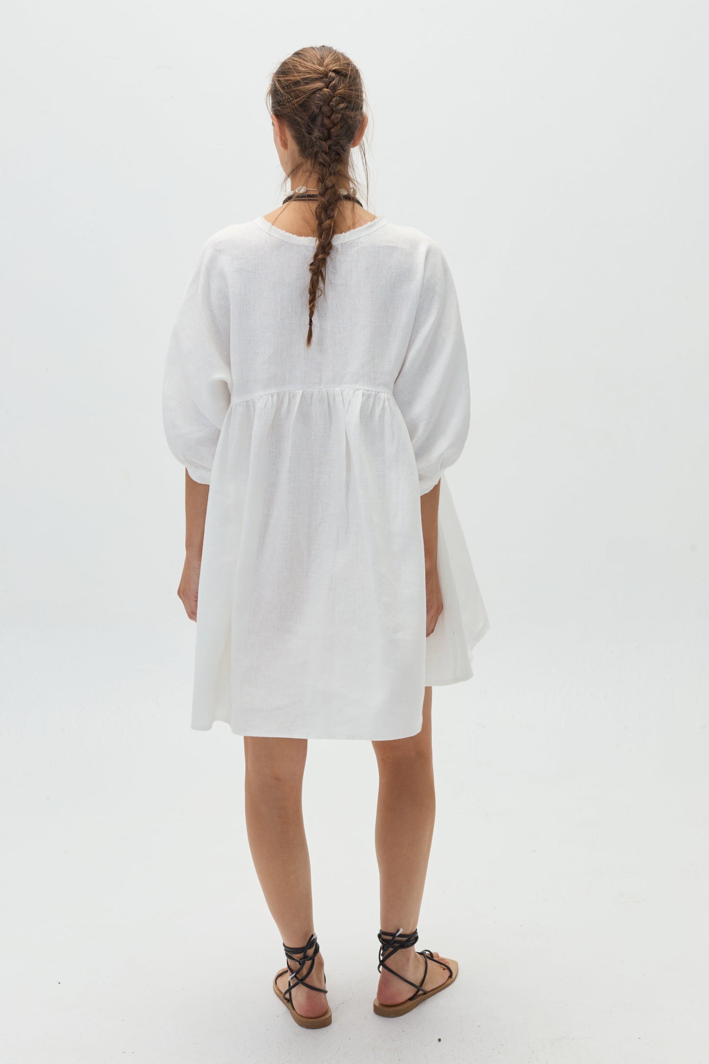 Alcala Linen Dress - White