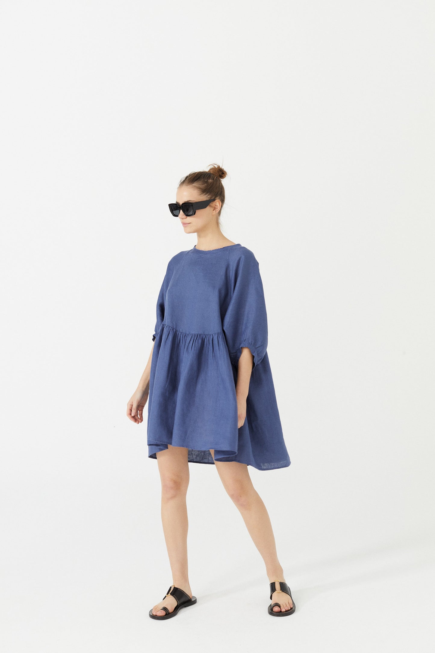 Alcala Linen Dress - Deep Blue