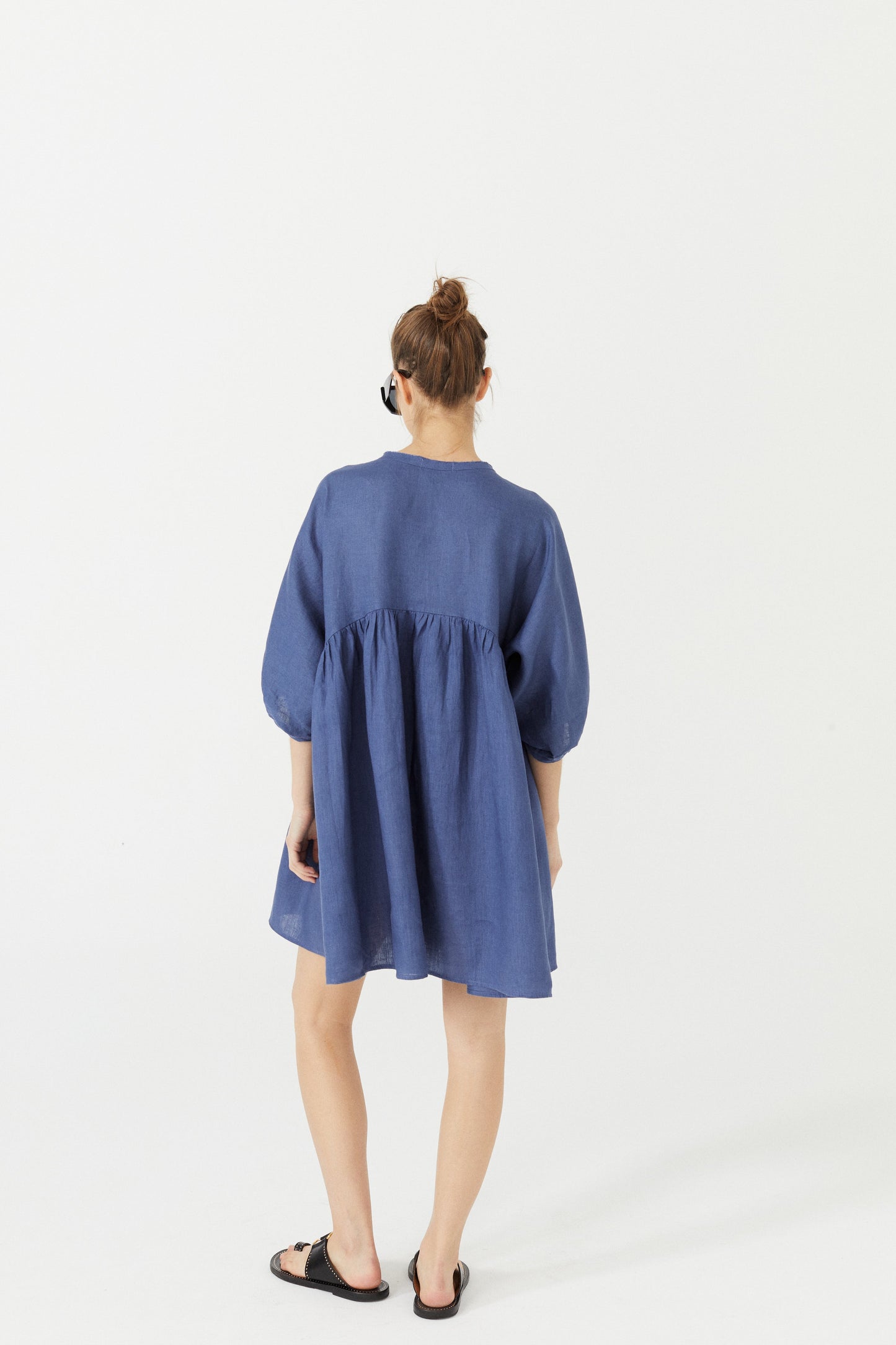 Alcala Linen Dress - Deep Blue