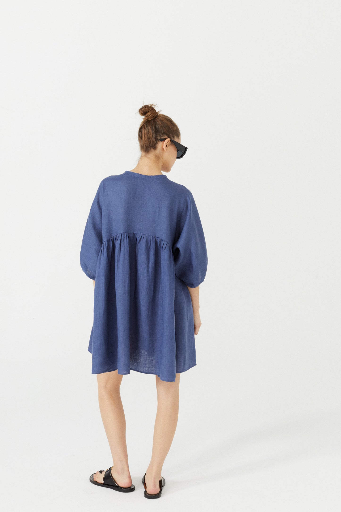 Alcala Linen Dress - Deep Blue