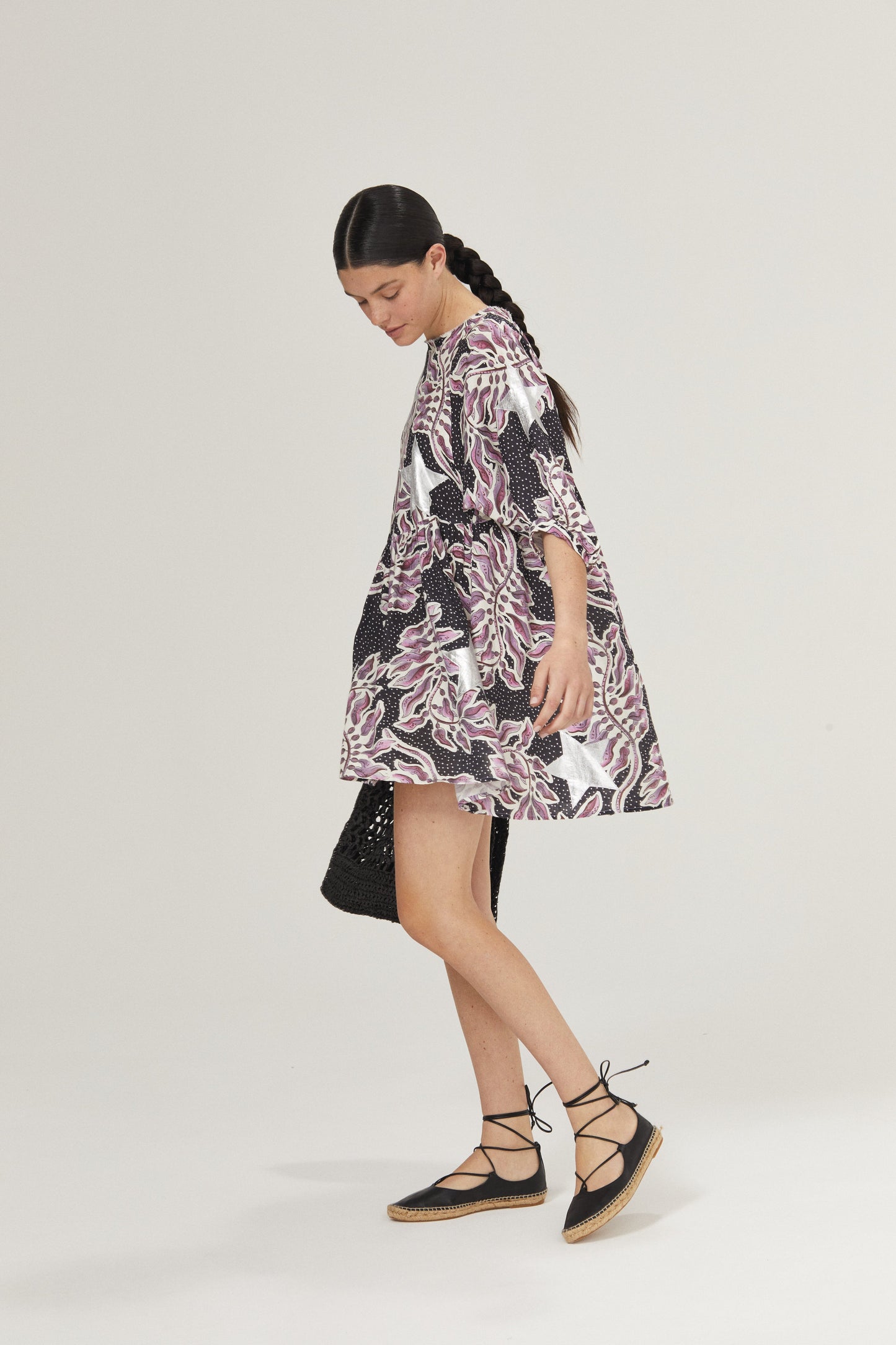 Star Alcala Dress - Lavender Sky with Silver Stars