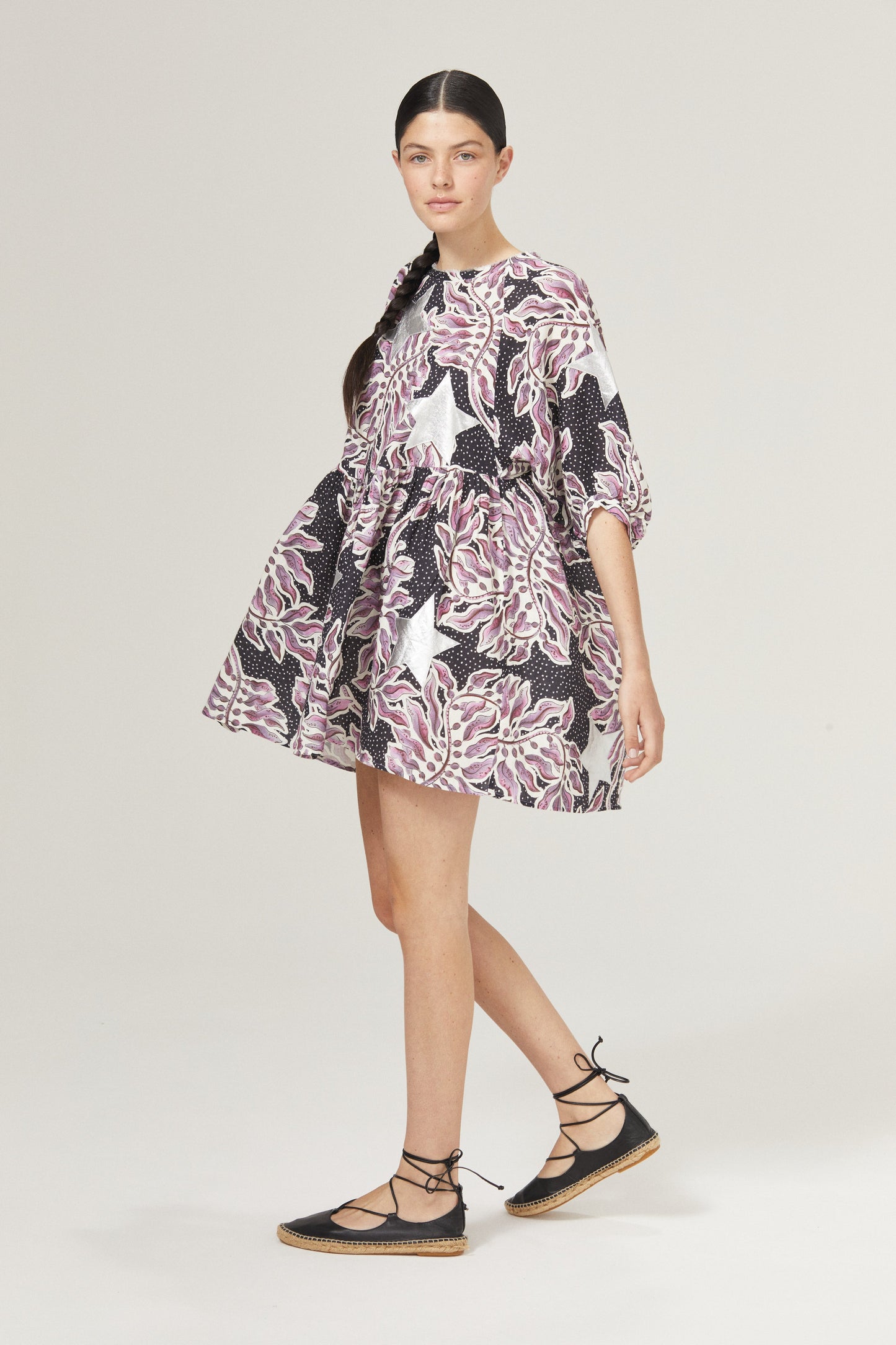 Star Alcala Dress - Lavender Sky with Silver Stars