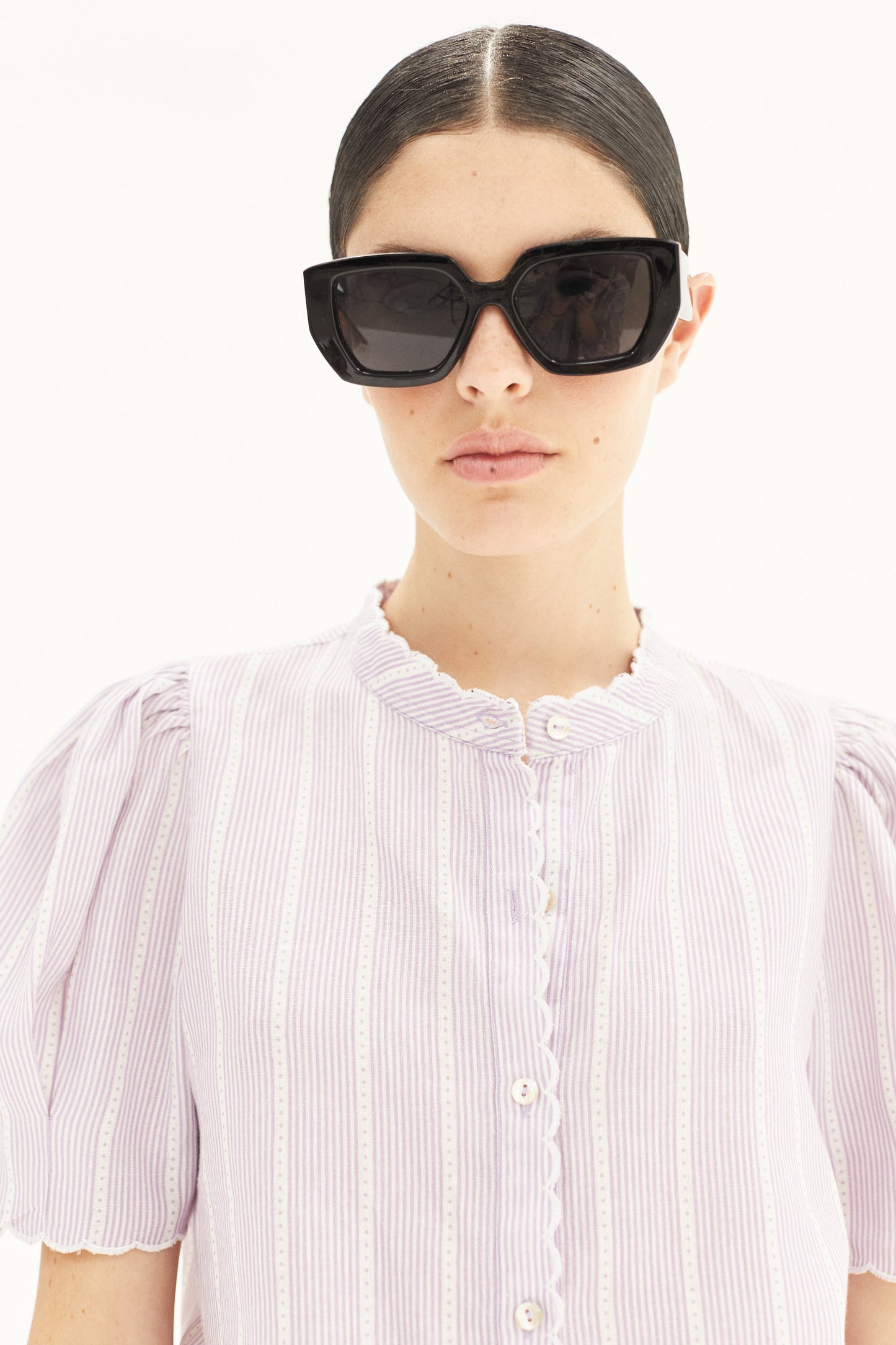 Scallop Linen Shirt - Lilac Love