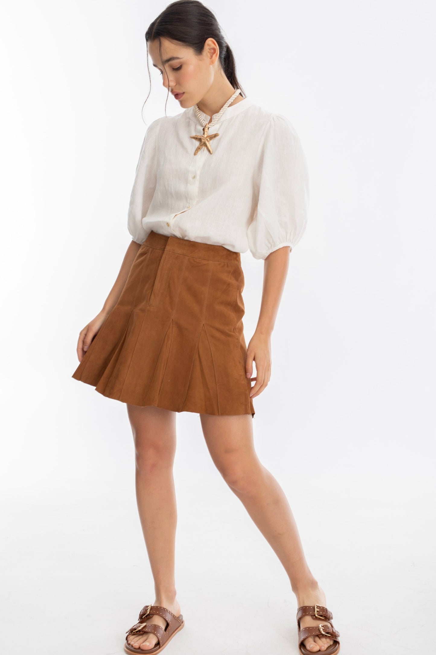 Juana Suede Skirt - Tan