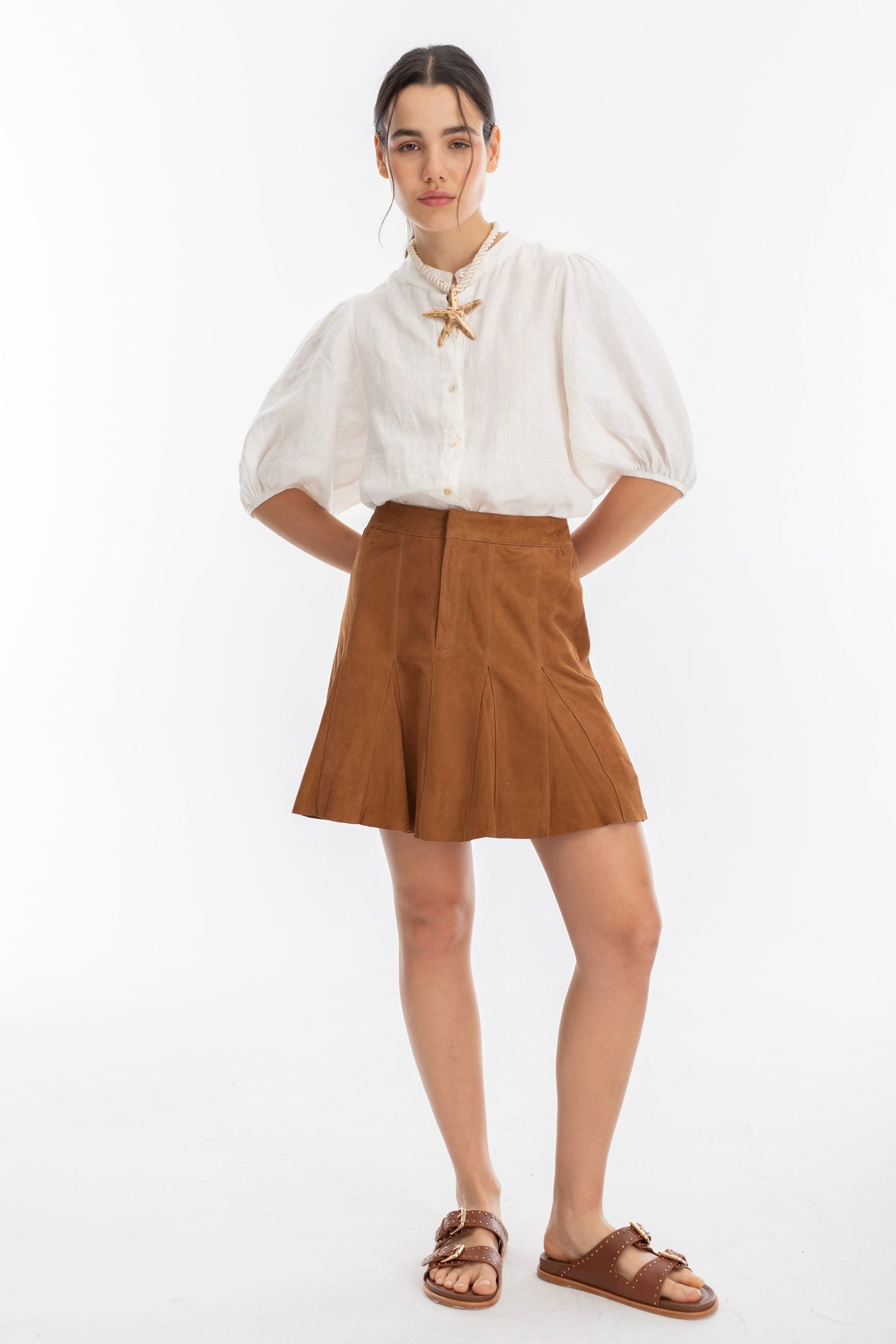 Juana Suede Skirt - Tan