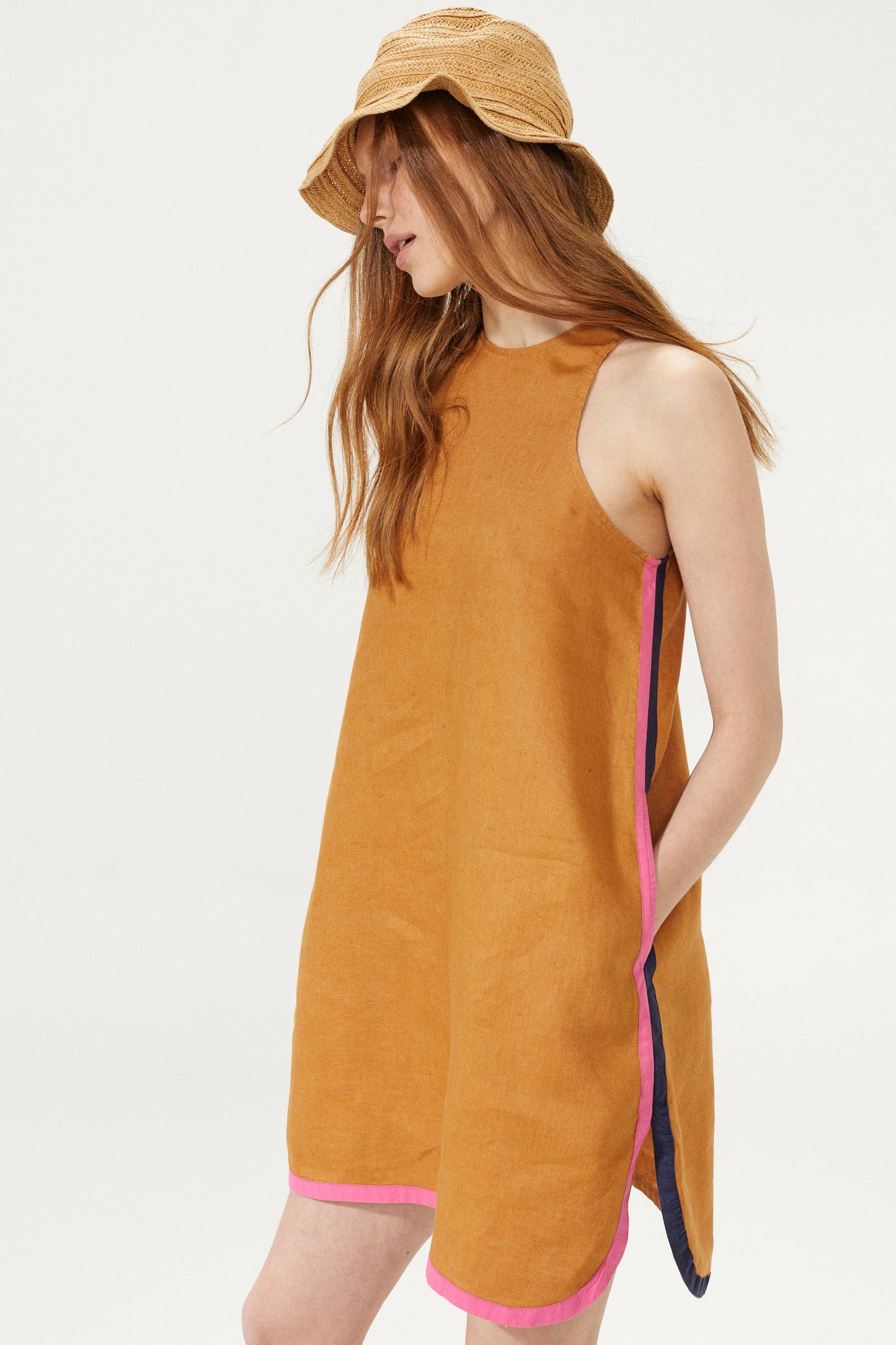 Iga Linen Dress - Caramel