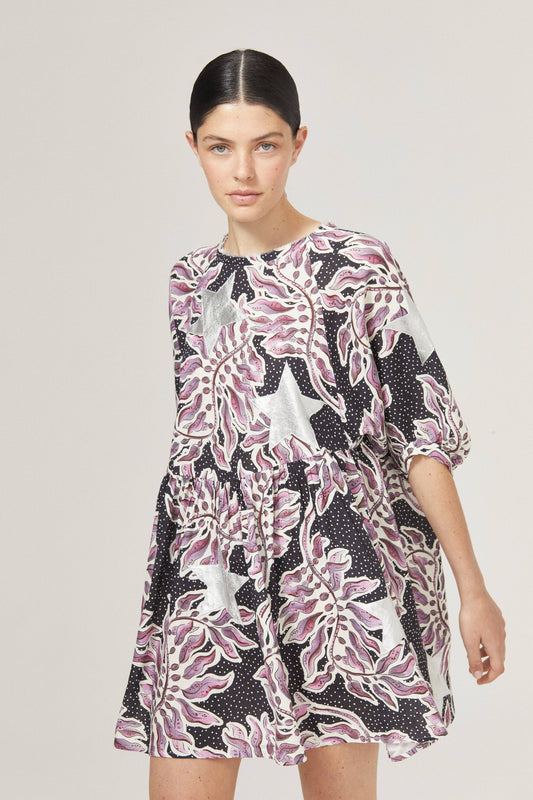 Star Alcala Dress - Lavender Sky with Silver Stars