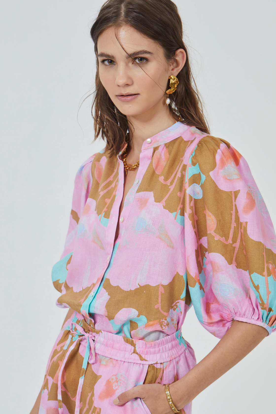 Bubble Linen Shirt - Aquarela