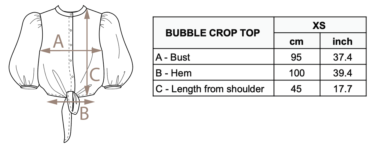 Bubble Linen Crop Top - Black