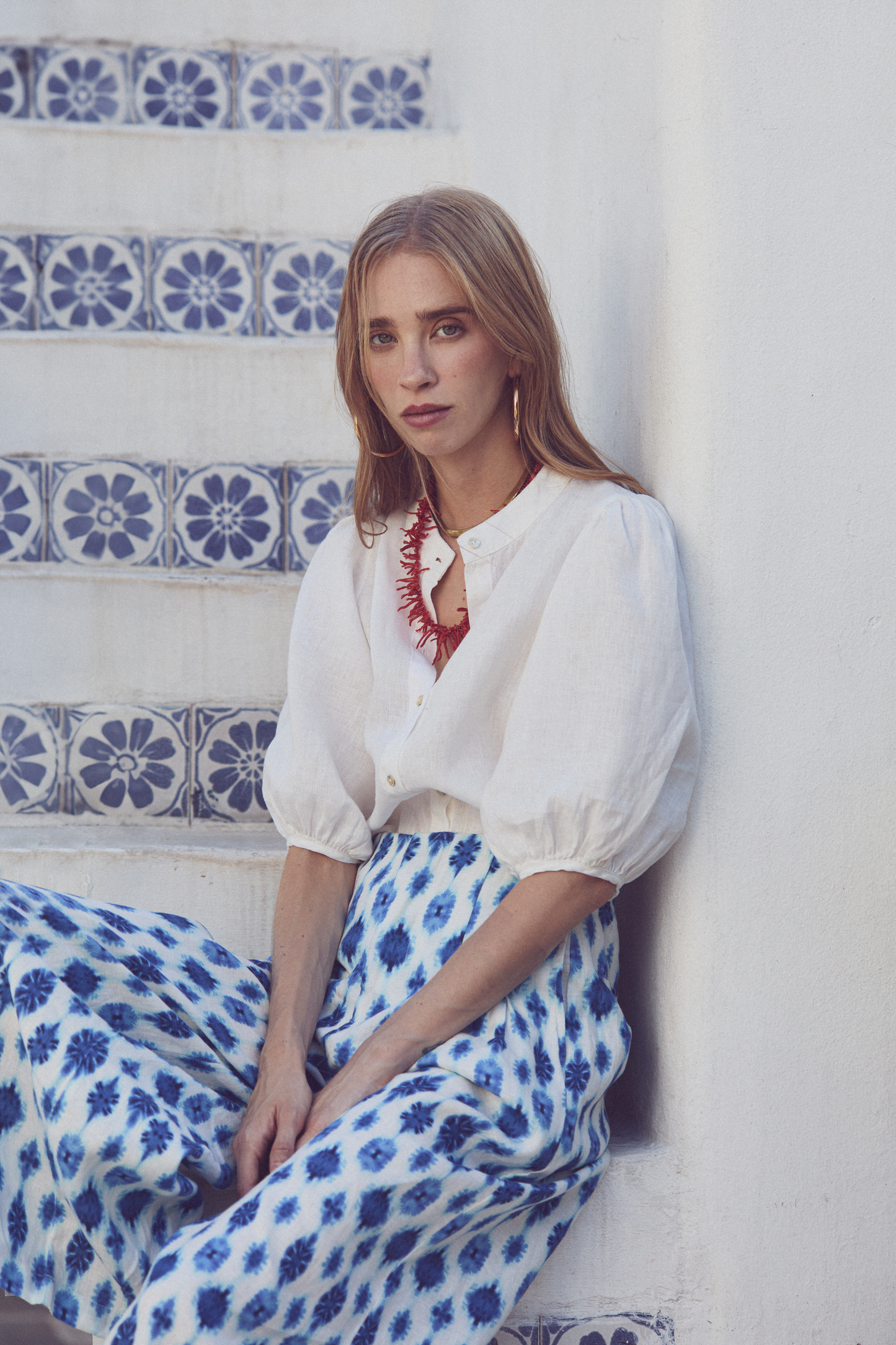 Bubble Linen Shirt - White