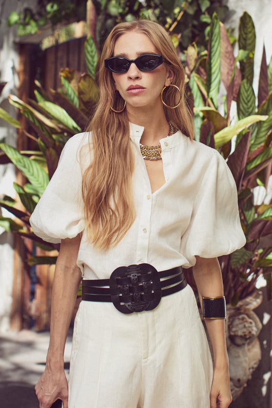 Helena Leather Belt - Black