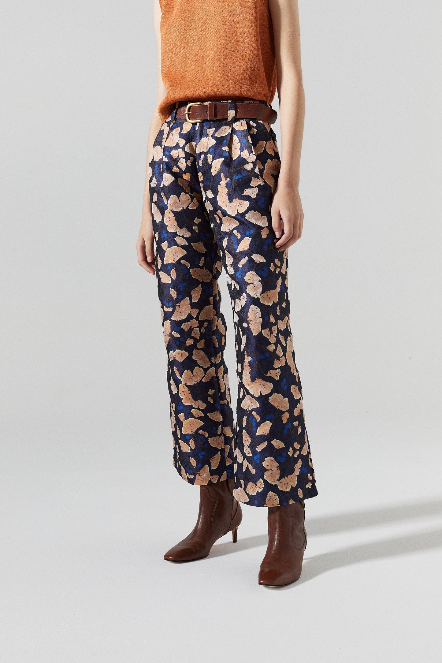 Sakura Brocade Pants - Ginkgo