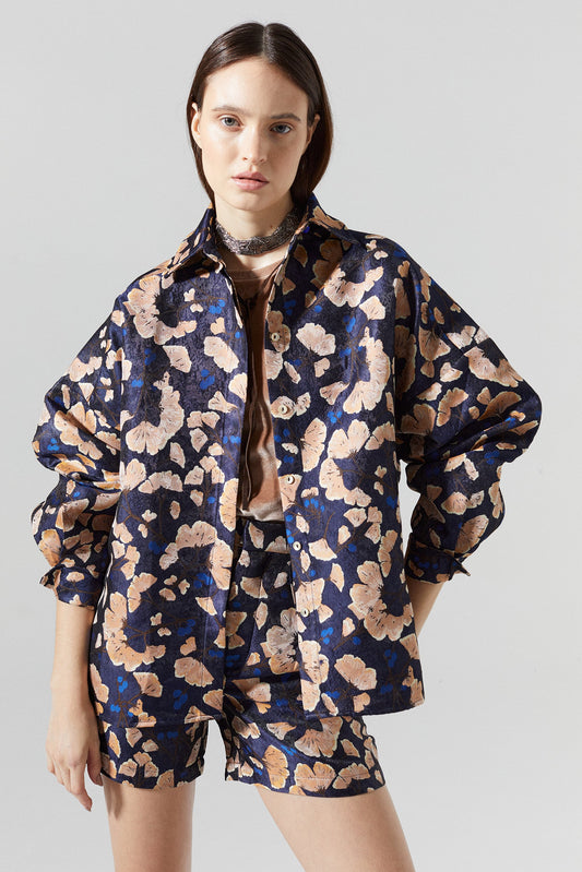 Kami Brocade Shirt - Ginkgo