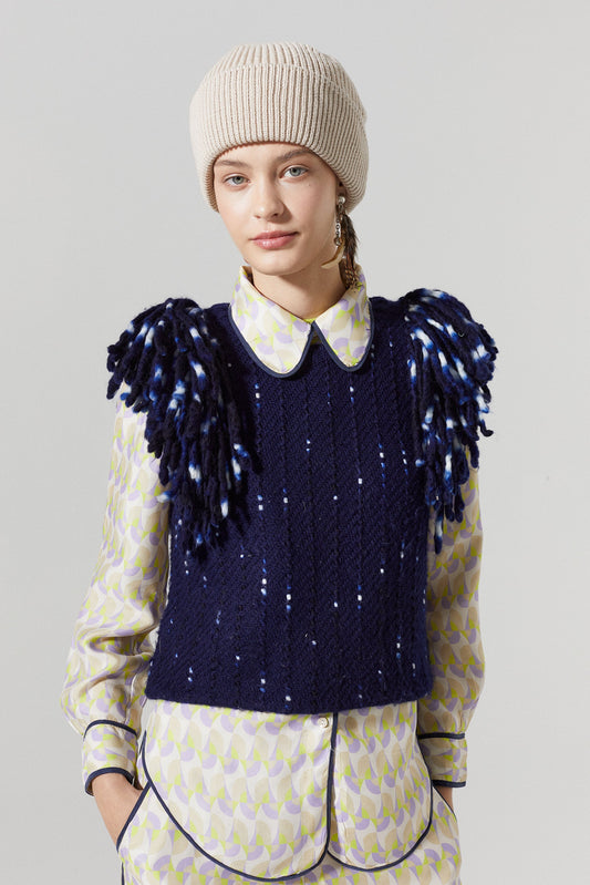Lake Merino Wool Vest - Deep Blue