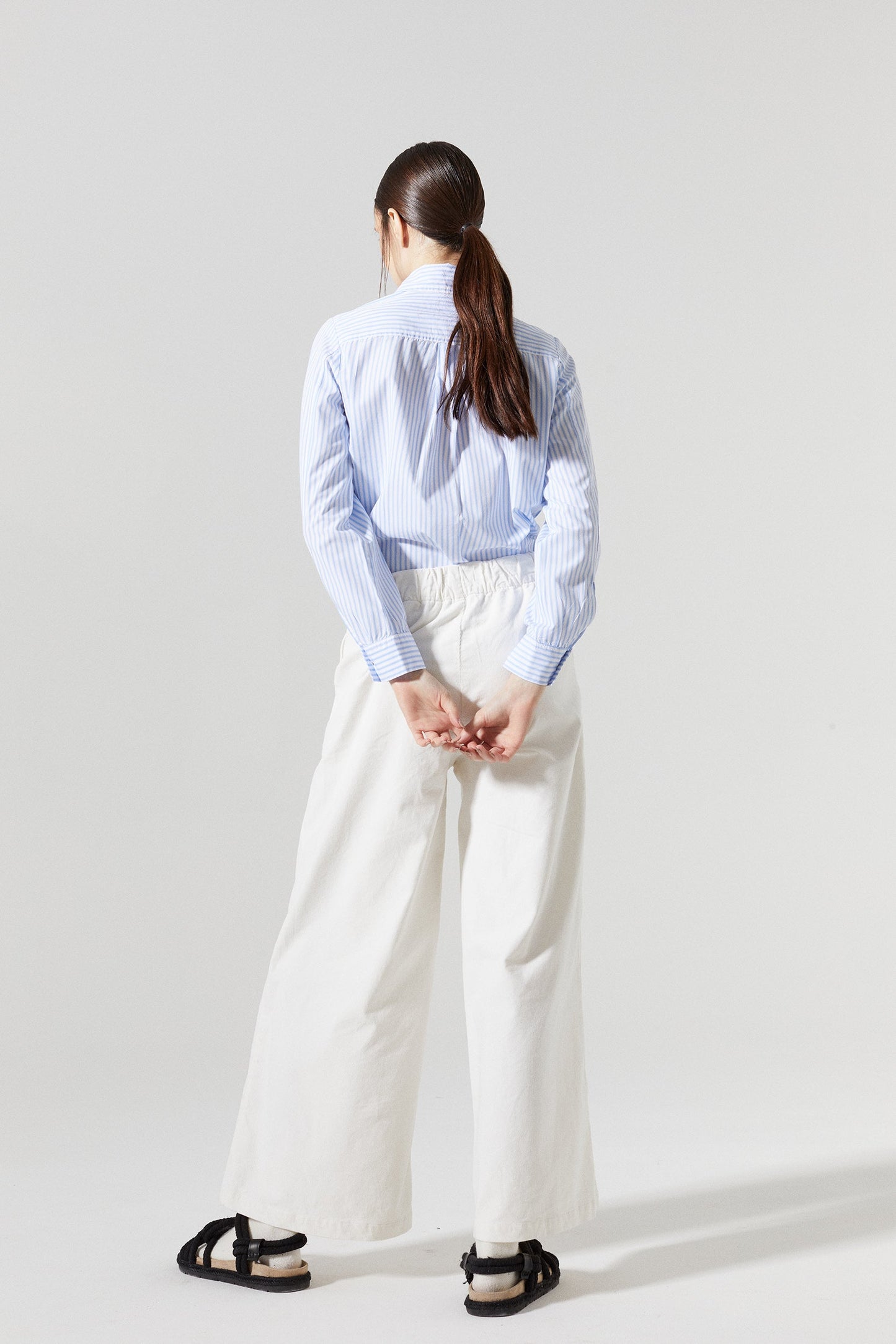 Bleeker Cotton Poplin Shirt - Blue/White Stripes