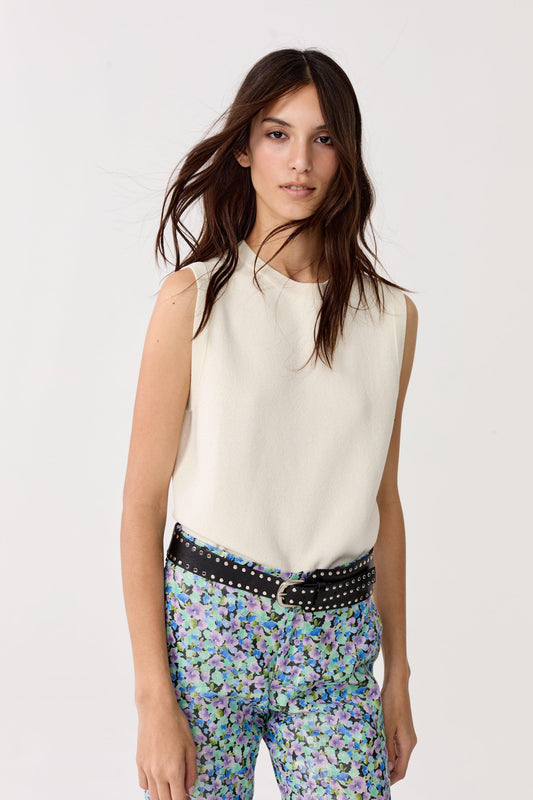 Glitter Knitted Top - Pearl White