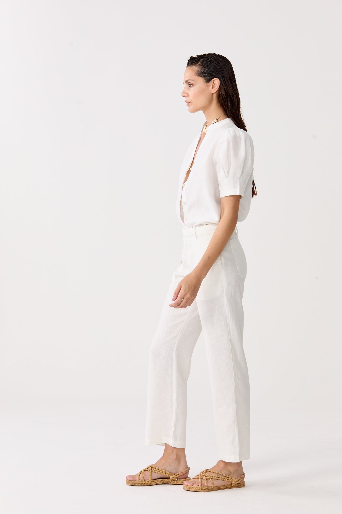 Astro Linen Pants - White
