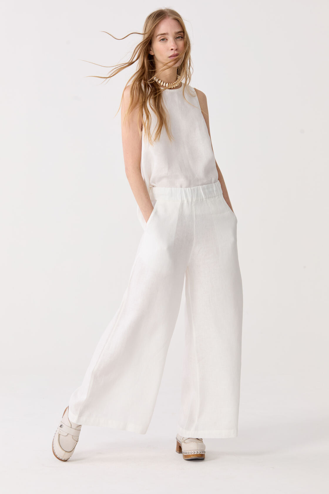 Yves Linen Top - Off-White