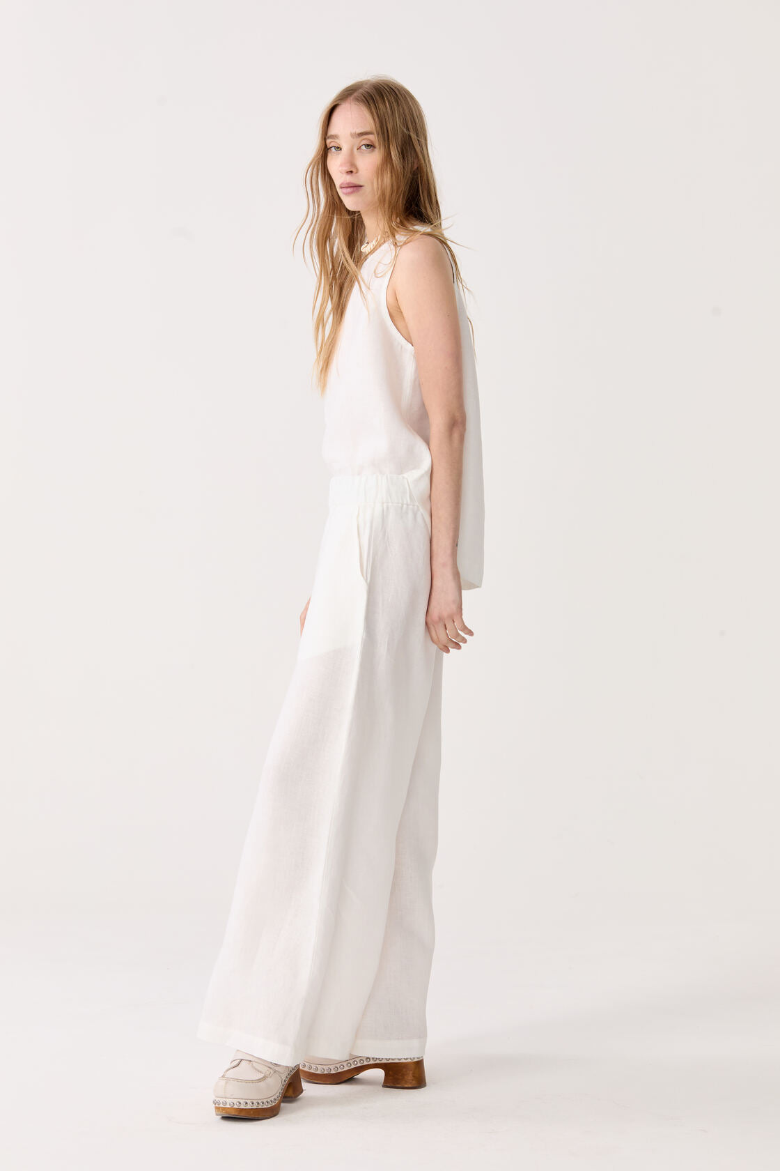 Yves Linen Top - Off-White
