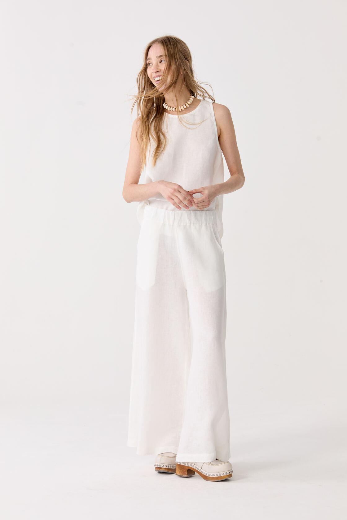 Yves Linen Top - Off-White