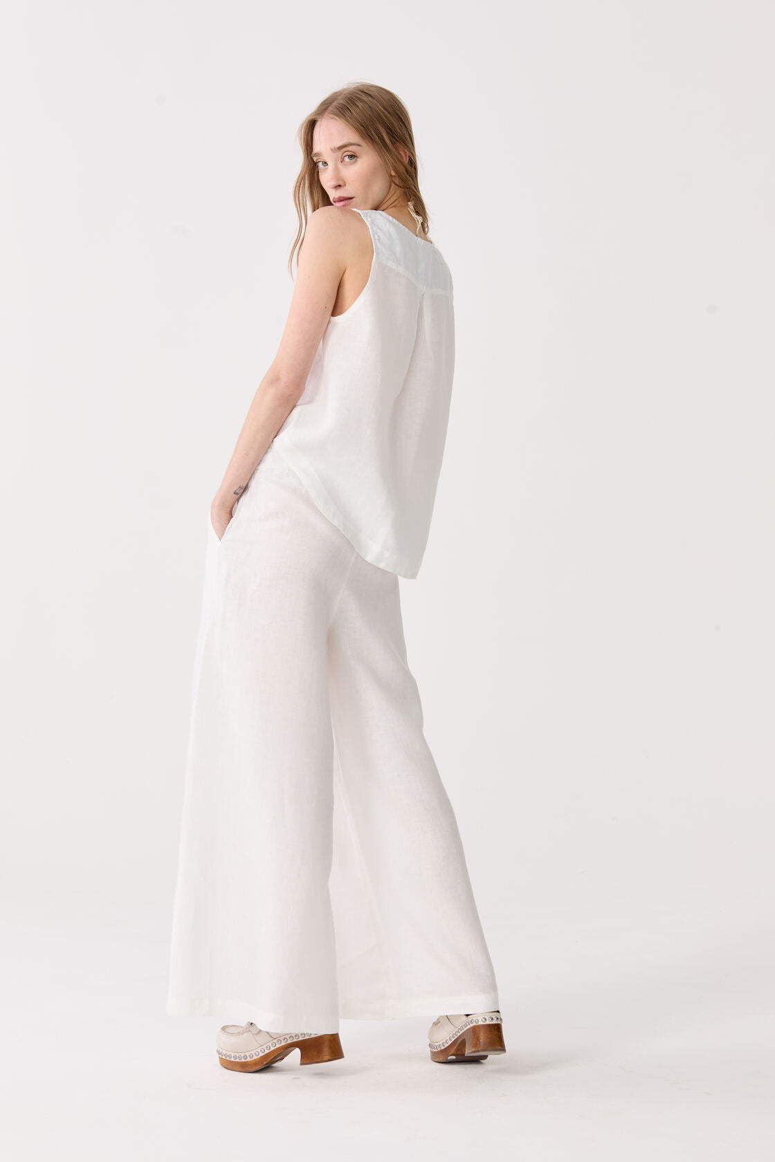 Yves Linen Top - Off-White