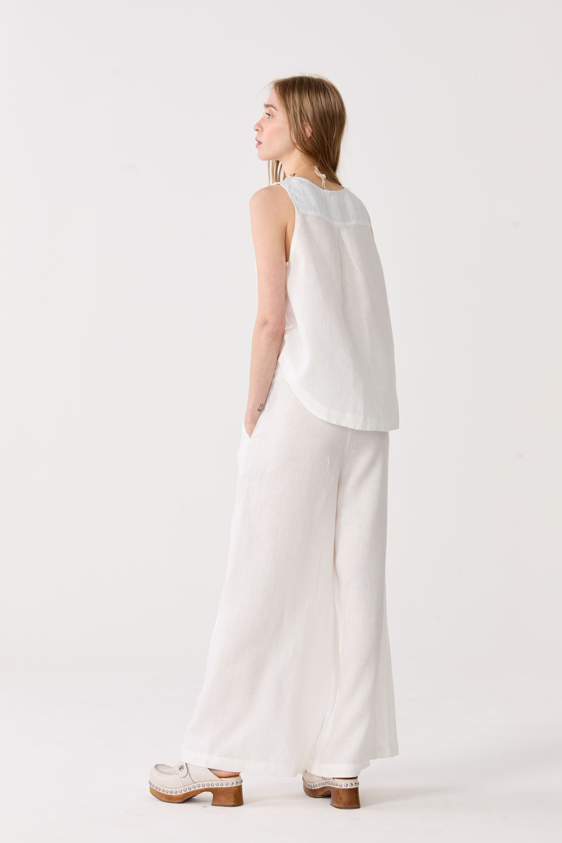 Yves Linen Top - Off-White
