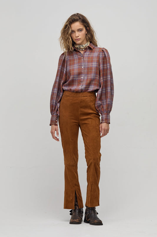 Tori Suede Pants - Tan