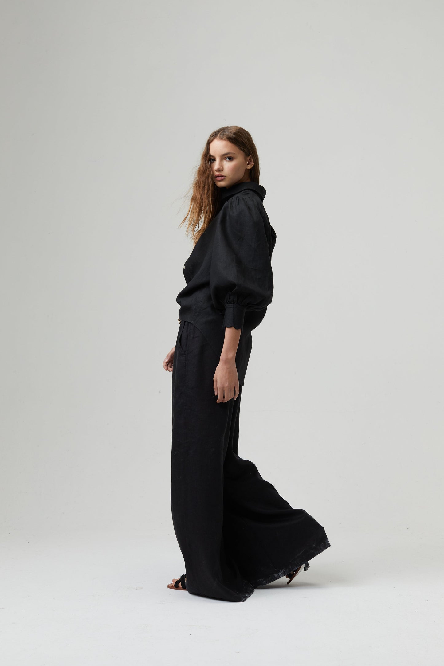 Camille Linen Shirt - Black