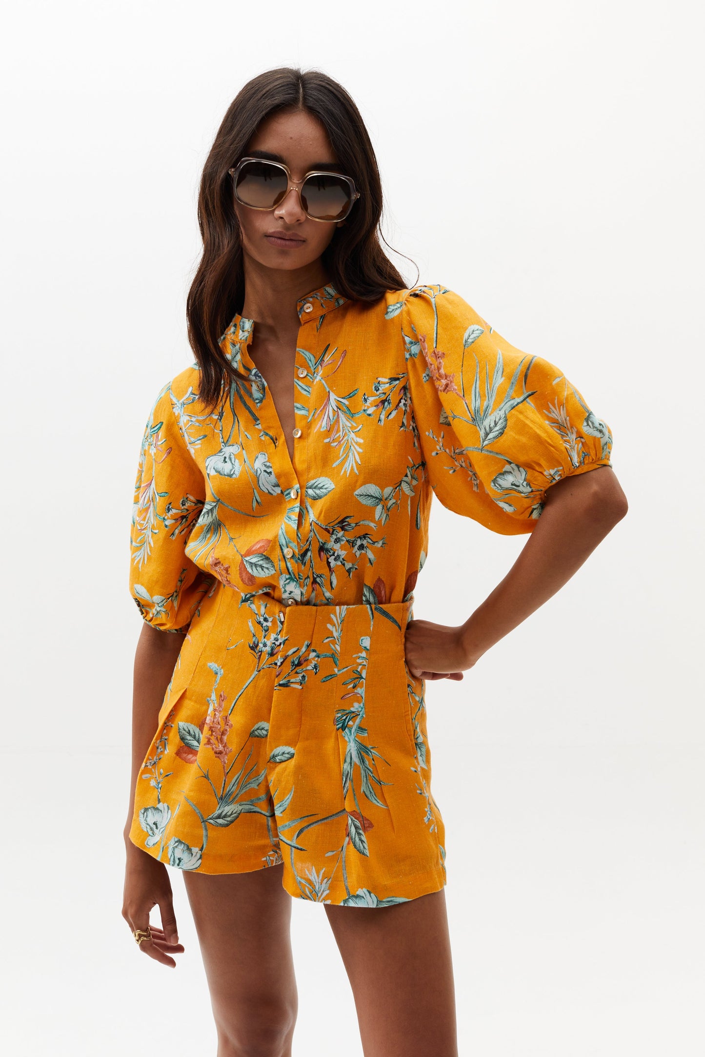 Frida Linen Shorts - Sunshine