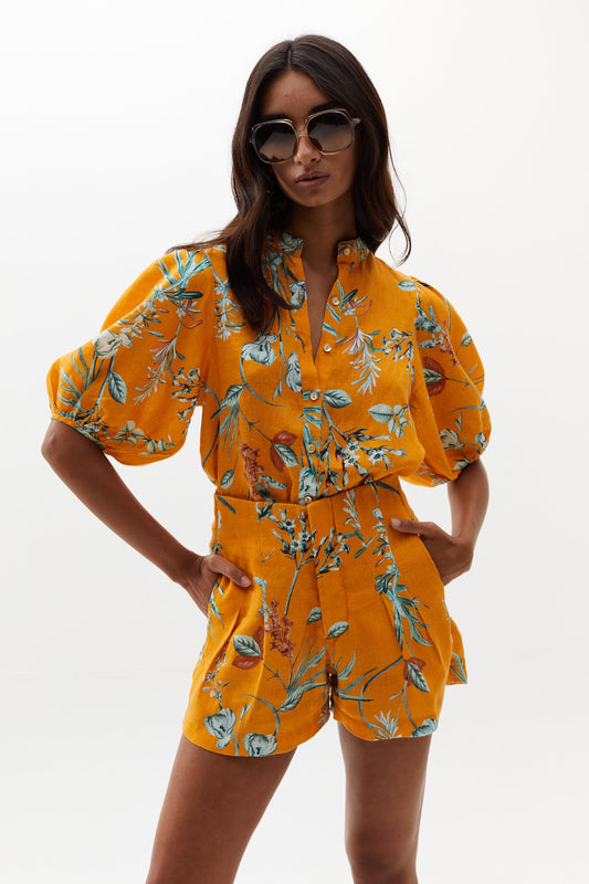 Frida Linen Shorts - Sunshine