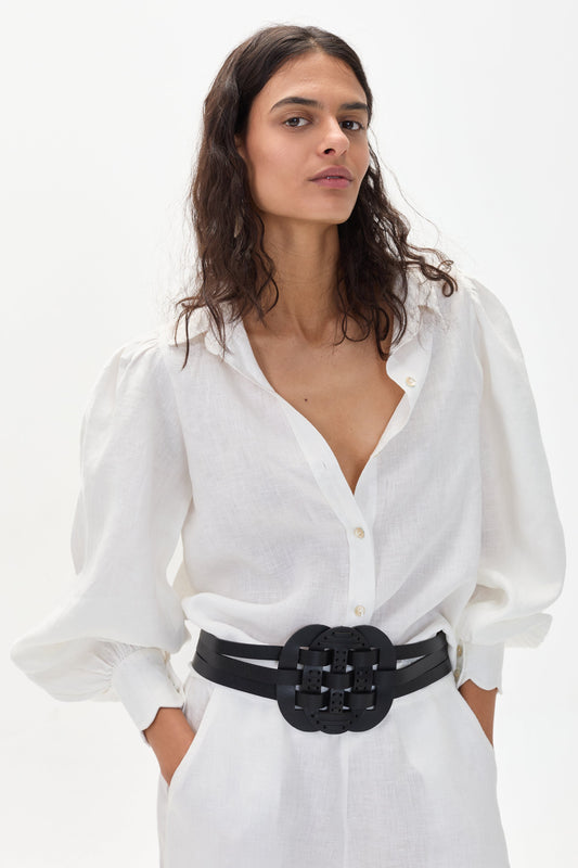 Camille Linen Shirt - White