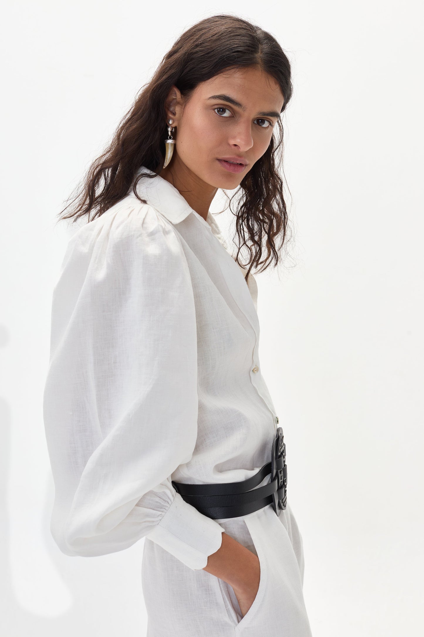 Camille Linen Shirt - White