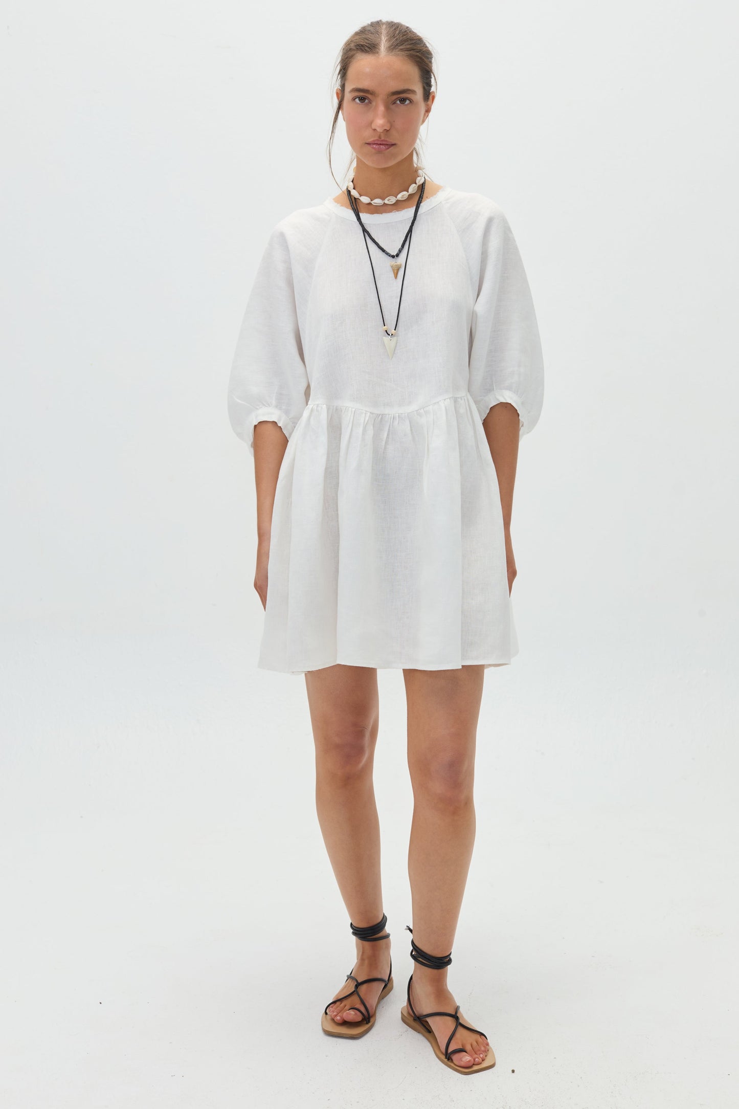 Alcala Linen Dress - White