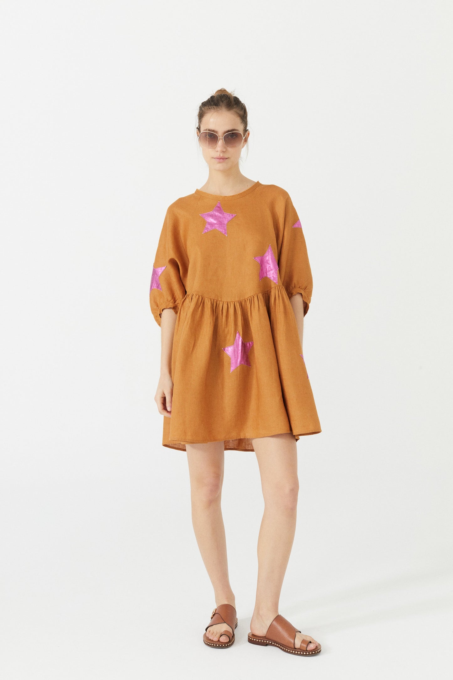 Star Alcala Linen Dress - Caramel