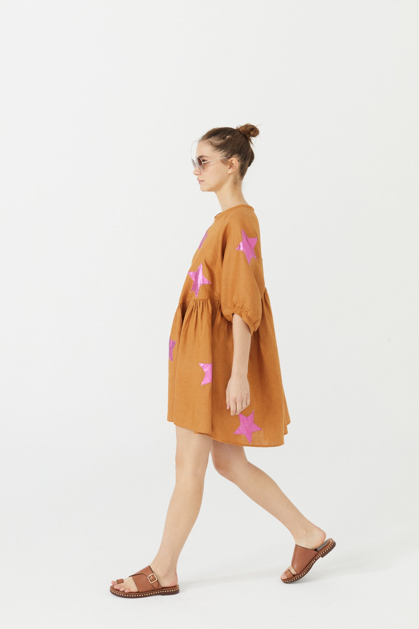 Star Alcala Linen Dress - Caramel