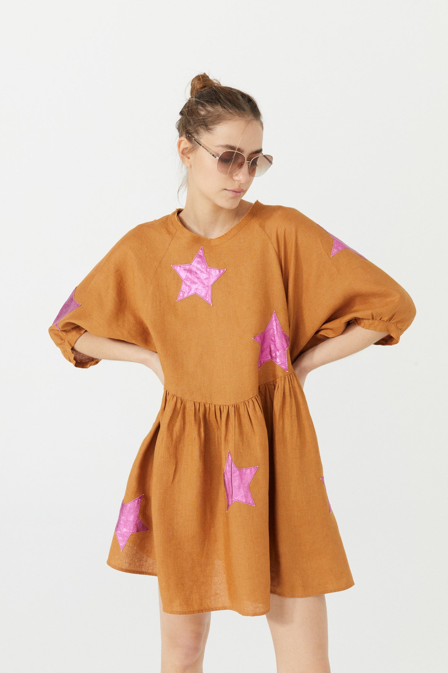Star Alcala Linen Dress - Caramel