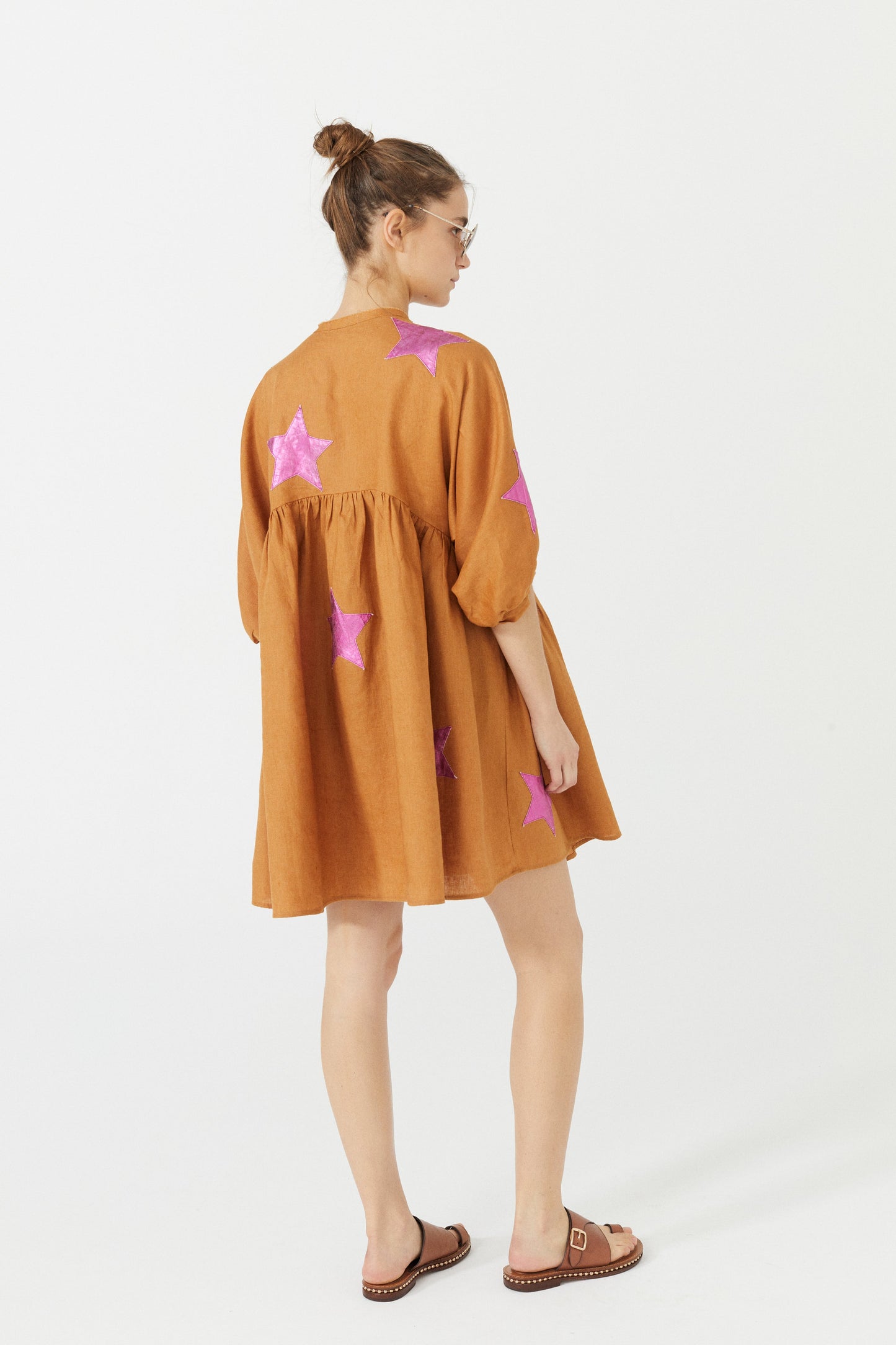 Star Alcala Linen Dress - Caramel