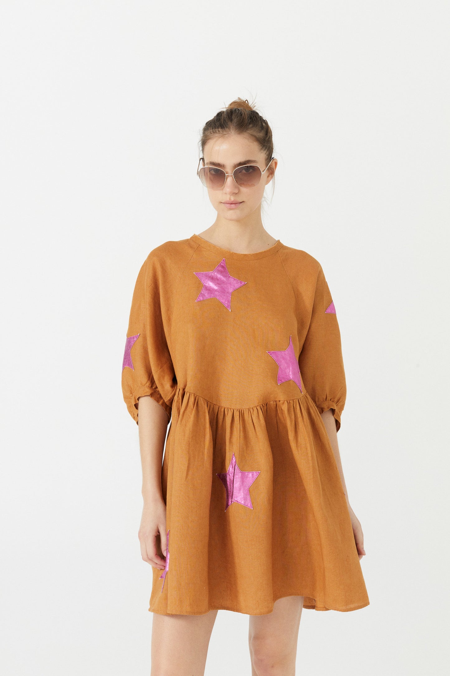 Star Alcala Linen Dress - Caramel