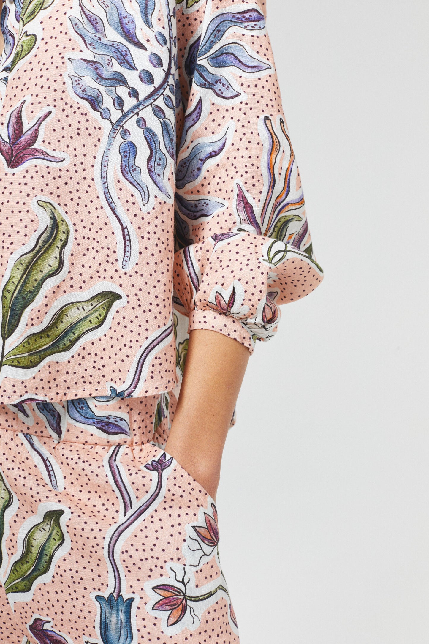 Sake Linen Shirt - Marrakech Gardens