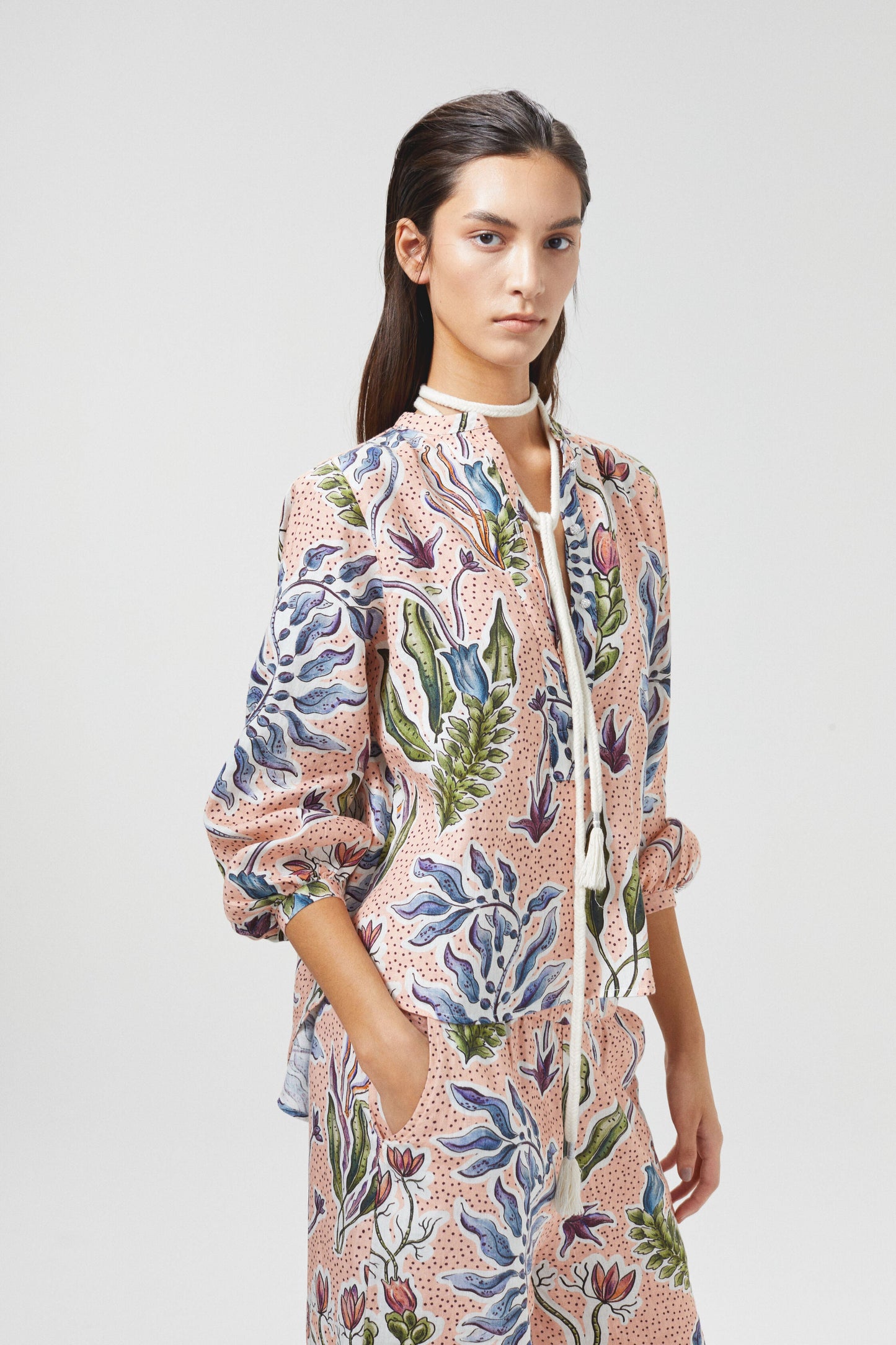 Sake Linen Shirt - Marrakech Gardens
