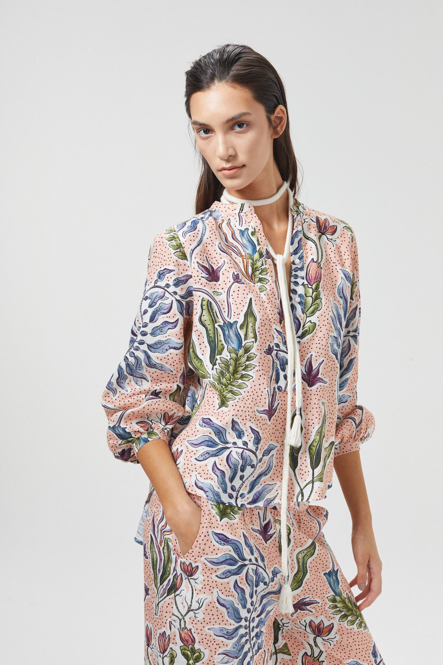 Sake Linen Shirt - Marrakech Gardens