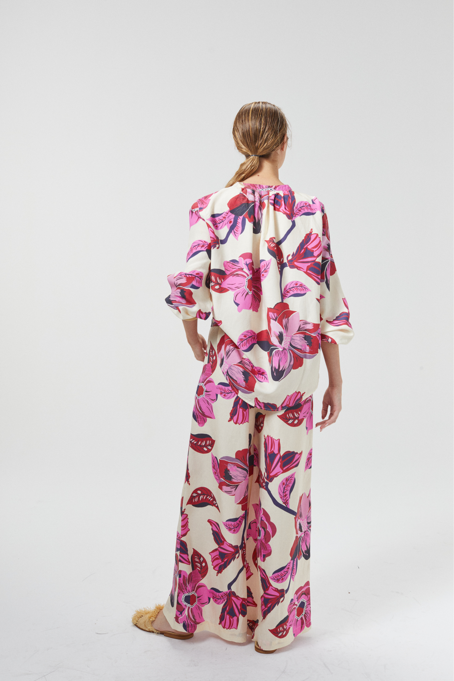 Cape Linen Pants - Hibiscus