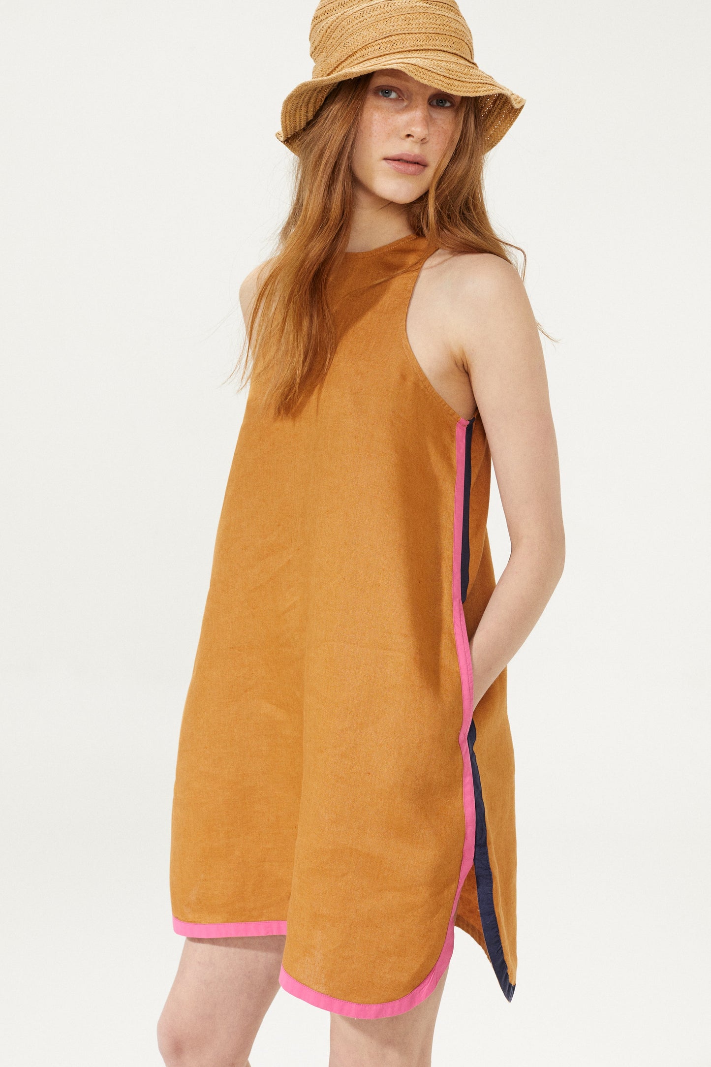 Iga Linen Dress - Caramel