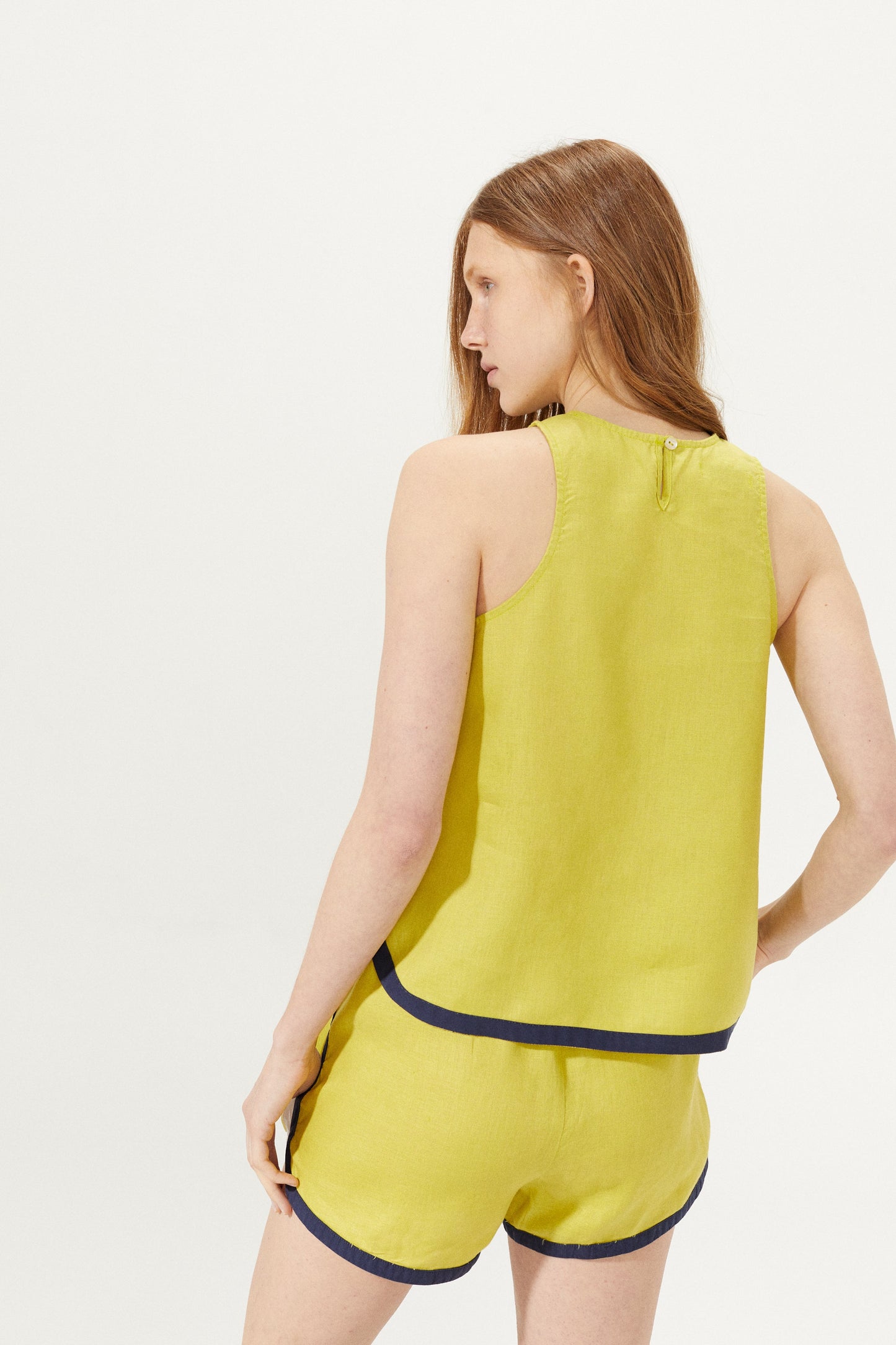 Anna Linen Top - Pistachio