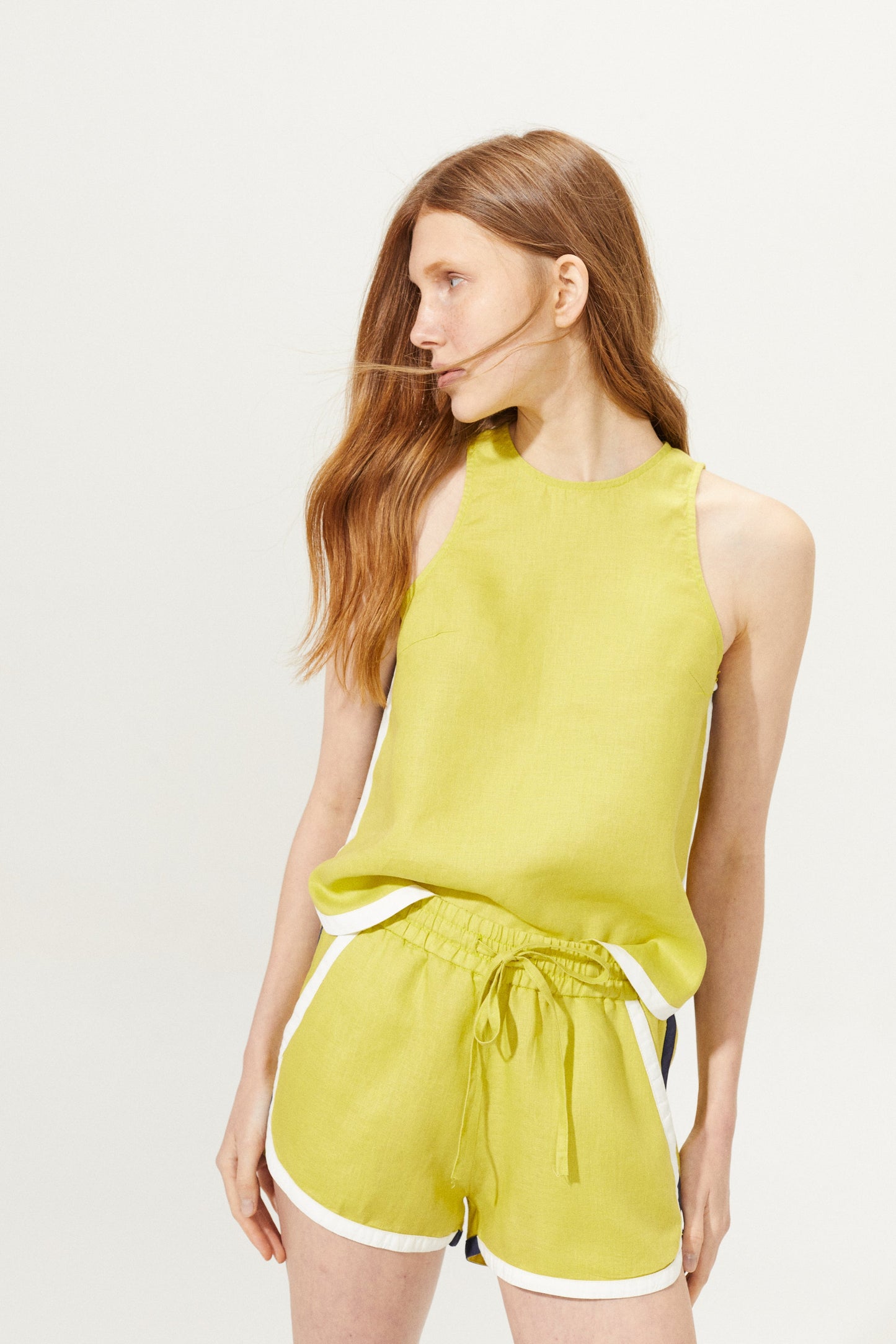 Anna Linen Top - Pistachio