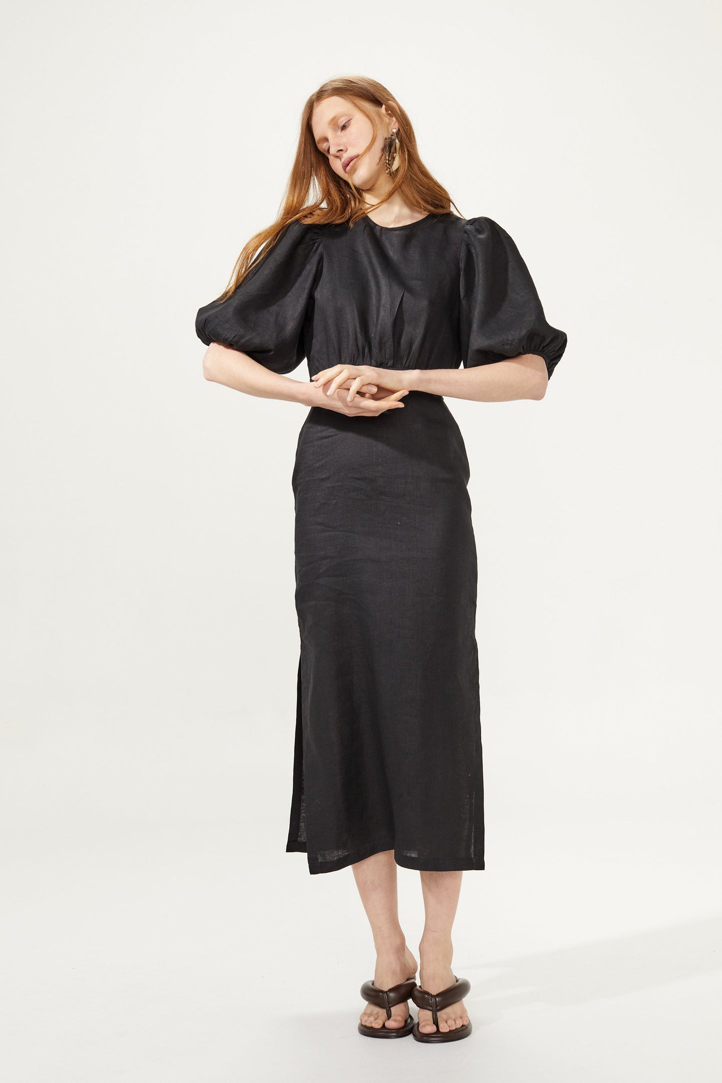 Ios Linen Dress - Black