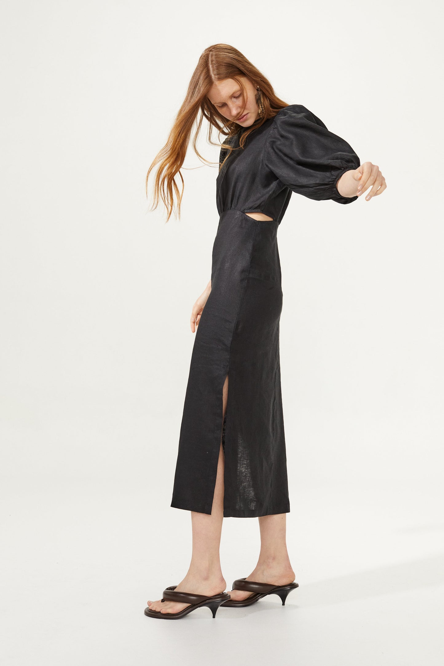 Ios Linen Dress - Black