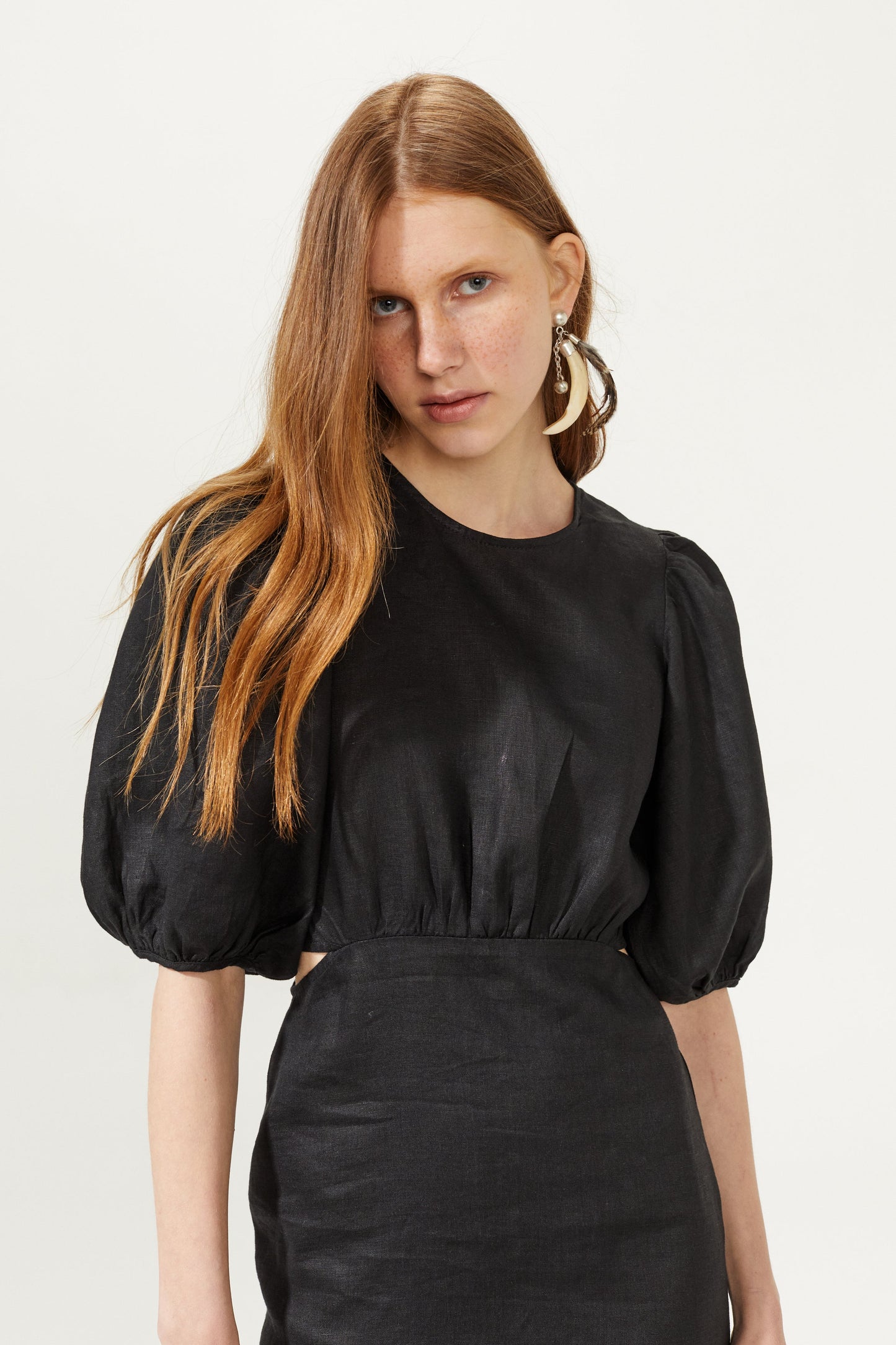 Ios Linen Dress - Black